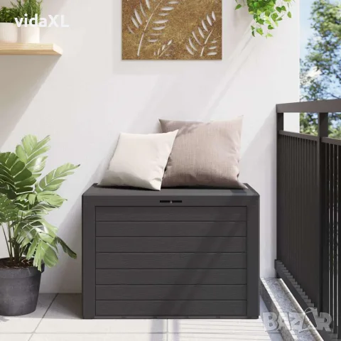 vidaXL Градински сандък за съхранение, антрацит, 78x44x55 см, снимка 2 - Ракли - 56147644