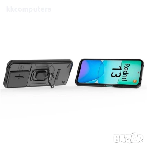 Xiaomi Redmi 13 5G / 13 4G Удароустойчив Ring Holder / Camshield Калъф и Протектор, снимка 6 - Калъфи, кейсове - 52709794