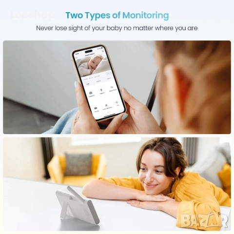 Нов тестван Бебефон с монитор и управление през приложение Iegeek Baby 4   4,3-инчов екран и 360°..., снимка 8 - Бебефони - 51637911