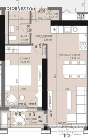 2-СТАЕН Апартамент с акт16 в затворен комплекс Central Park , снимка 2 - Апартаменти - 52010413