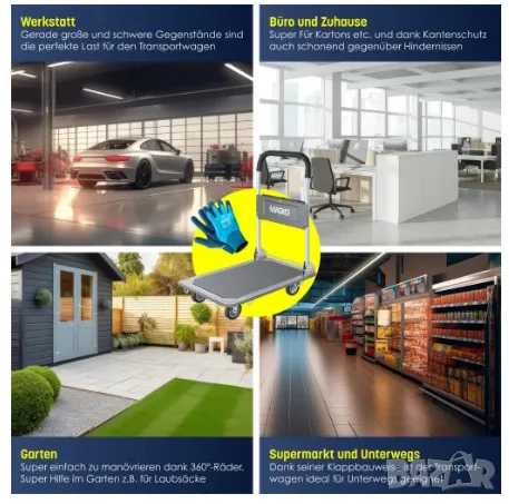 Платформена количка / тов.150 кг, снимка 2 - Други машини и части - 48029359