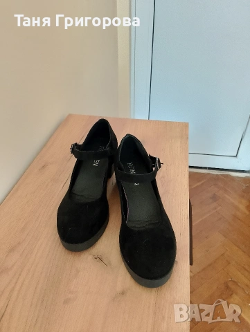 Черни обувки тип Мери Джейн, снимка 2 - Дамски обувки на ток - 54309917