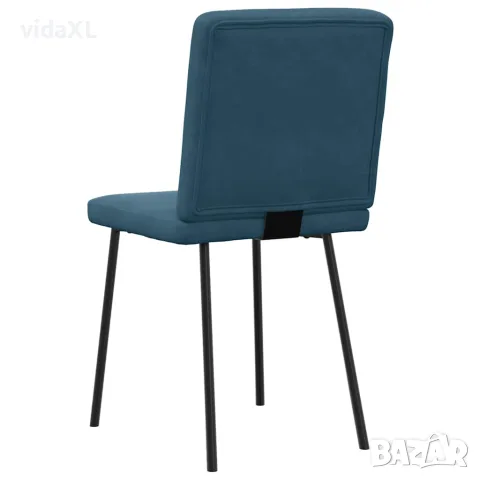 vidaXL Трапезни столове, 2 бр, сини, кадифе, снимка 6 - Столове - 56147572