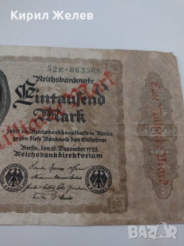 Райх банкнота - Германия - 1000 марки / 1922 година - 17943, снимка 3 - Нумизматика и бонистика - 31032003