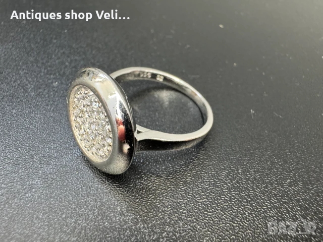 Сребърен пръстен с циркони №7094