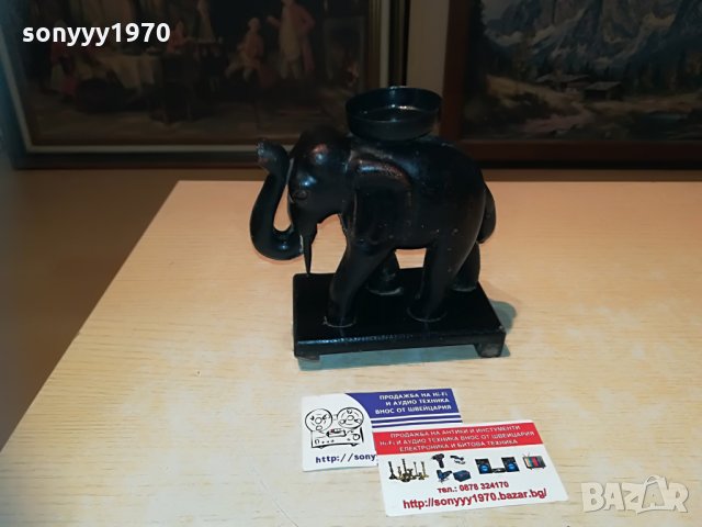 слон-свещник-внос франция-15х15х8см, снимка 15 - Антикварни и старинни предмети - 29497831