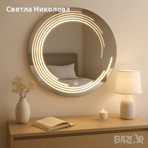 Светещо LED огледало с анти-мъгла и тъч управление, снимка 3 - Други - 51733901