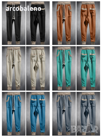 Мъжки ежедневни панталони със свободни крака и персонализирани цветни блокчета, 6цвята , снимка 2 - Панталони - 44701636