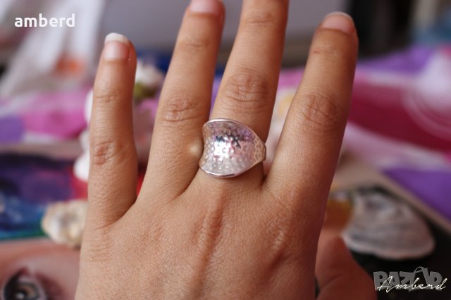 Стилен и елегантен сребърен пръстен модел R077, снимка 5 - Пръстени - 28927708