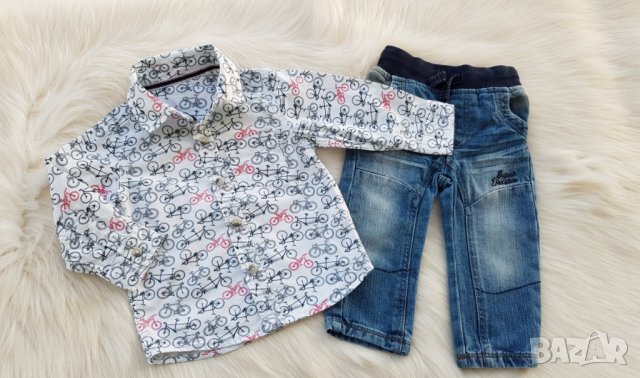 Дънки и риза за бебе 9-12 месеца, снимка 10 - Комплекти за бебе - 37481932