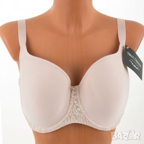 Сутиен в бежово с дантела при гърба макси чашки 70I, снимка 1