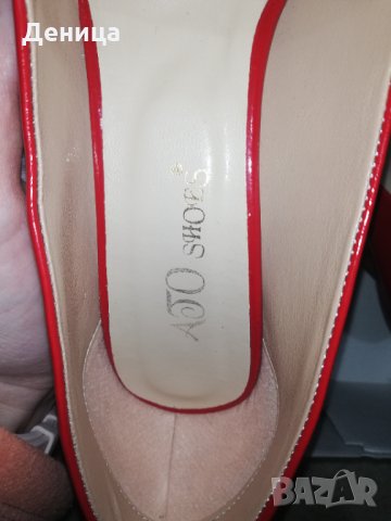 Червени лачени обувки , снимка 2 - Дамски обувки на ток - 31616808