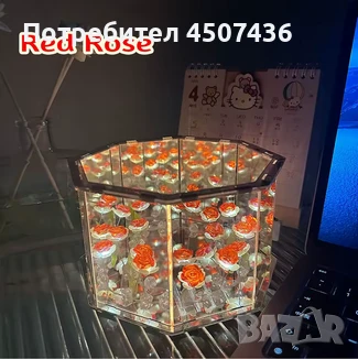 Ръчно изработена 3-Д LED нощна лампа с Рози, Направи си сам домашен декор, снимка 11 - Настолни лампи - 50813476