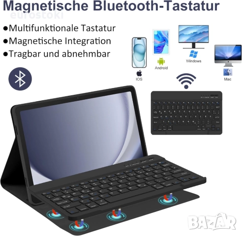 Кейс с клавиатура HOTLIFE за Samsung Galaxy Tab А9+ 11 инча 2023 (SM-X210/X215/X216B), снимка 3 - Калъфи, кейсове - 51545884