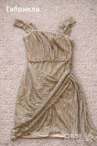 Къса рокля с пайети, снимка 3 - Рокли - 52880237