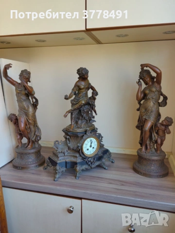 Декоративен бронзов камински часовник, снимка 11 - Декорация за дома - 54319466