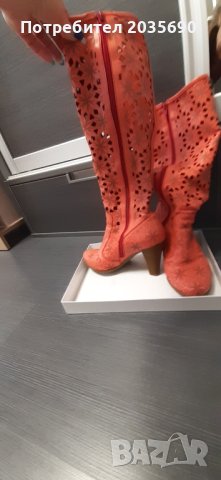 Елегантни летни ботуши естествена кожа 