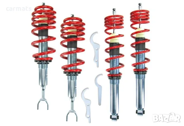 Спортно / Регулируемо окачване за Audi A4 B5 (1995-2001) - Червени пружини - ( COILOVERS )