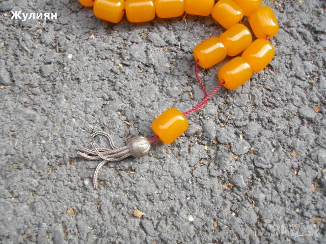 СТАРА БРОЕНИЦА БАКЕЛИТ КЕХЛИБАР КАТАЛИН СЪС СРЕБЪРЕН ПИСКЮЛ, снимка 4 - Антикварни и старинни предмети - 42539109