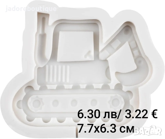 Силиконов молд Строителни машини и знаци Багер Кран Булдозер Самосвал Пътни Табели, снимка 3 - Форми - 45216771