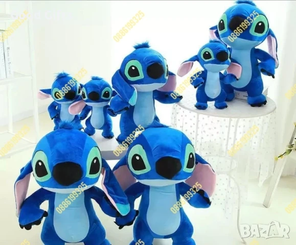 Голяма плюшена играчка Стич Син и Розов 75см, Голям плюшен Стич, снимка 4 - Плюшени играчки - 51430774