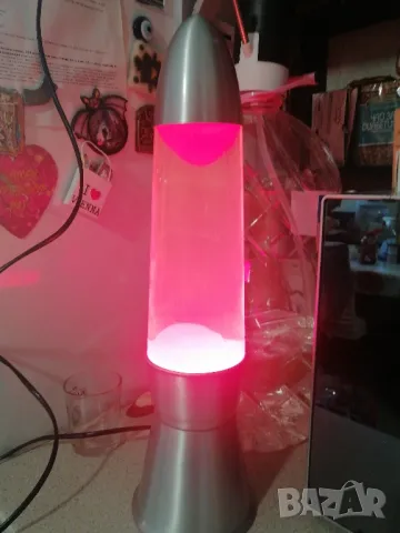 Лава лампа, червена. , снимка 5 - Настолни лампи - 48357260