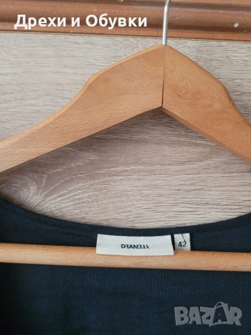 Черна разкроена рокля памучна материя с подплата , снимка 2 - Рокли - 54091892