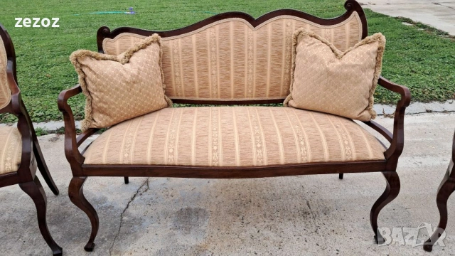 Ретро комплект за трапезария махагон, снимка 2 - Столове - 53942934