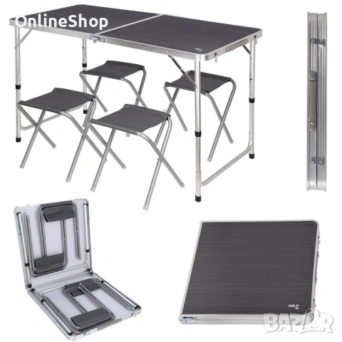 Сгъваема къмпинг маса с 4 стола, снимка 3 - Къмпинг мебели - 53263603