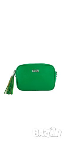 Зелена чанта с дълга дръжка