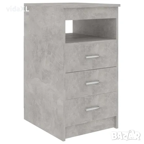vidaXL Шкаф с чекмеджета бетонно сив 40x50x76 см инженерна дървесина