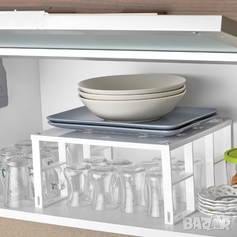 3853 Органайзер етажерка допълнителен рафт за кухненски шкаф, снимка 3 - Органайзери - 42085540