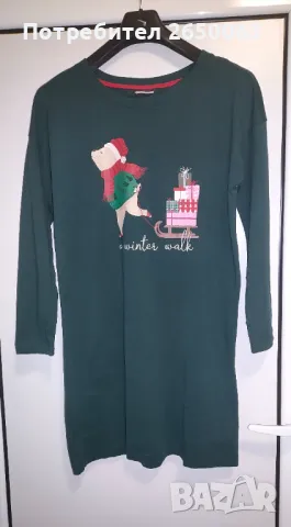 Ново! Коледна зелена рокля 👗 S/M 