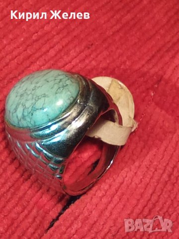 ТЮРКОАЗЕН ПОСРЕБРЕН МОДЕН АРТ НОВ ПРЪСТЕН 26626, снимка 2 - Пръстени - 36417871