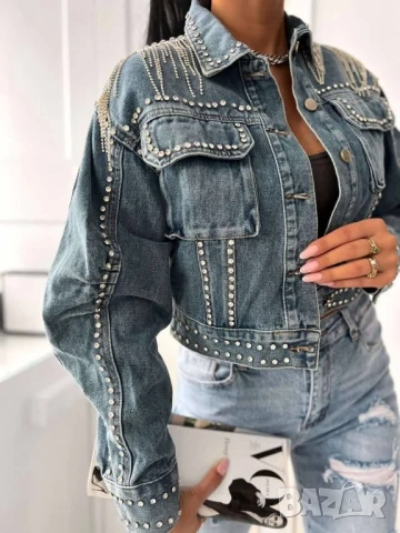 деним яке с камъни 