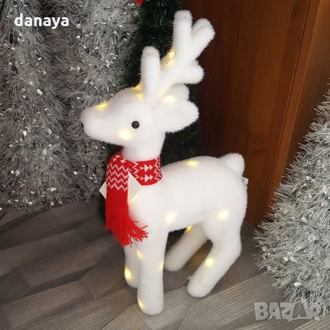 2508 Светещ коледен елен коледна украса, 24 Led, 43x23cm, снимка 2 - Декорация за дома - 34537130
