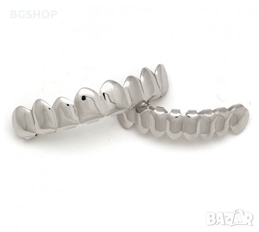 Hip Hop Grillz 8 set / Хип хоп грилз 8 комплект - Silver, снимка 2 - Бижутерийни комплекти - 29803155