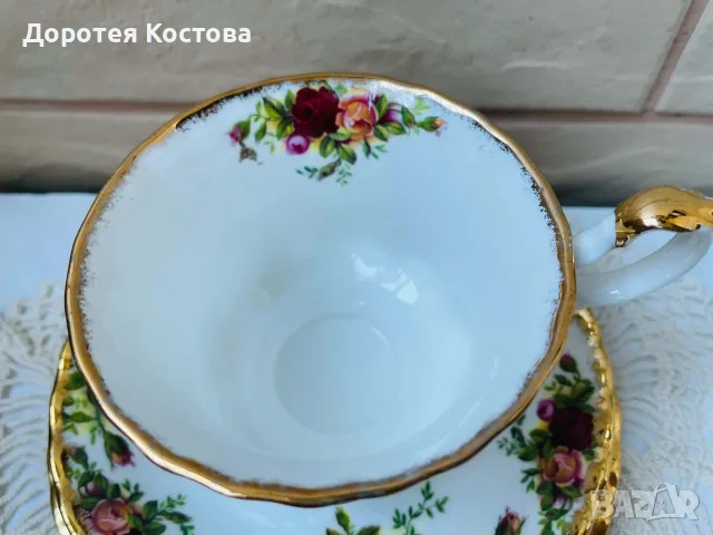 ROYAL ALBERT Красив троен сет за чай или дълго кафе от Англия , снимка 6 - Антикварни и старинни предмети - 56014684