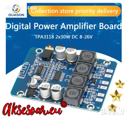 Висококачествен 2x45W 12V 24V Стерео Hi-Fi аудио Bluetooth Цифров усилвател Клас D мощен и компактен, снимка 14 - Ресийвъри, усилватели, смесителни пултове - 47547804