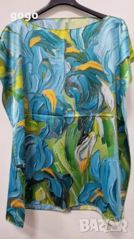 Луксозна плажна туника от 100% коприна – стил и комфорт за летните дни, снимка 5 - Туники - 49923619