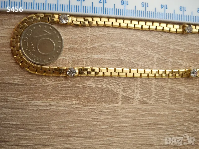 Позлатено колие, позлатен ланец с цирконий , снимка 3 - Колиета, медальони, синджири - 48363850