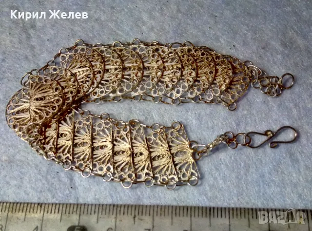 СТАРА НЕЖНА ФИЛИГРАННА СРЕБЪРНА ГРИВНА СРЕБРО 925 РЕТРО БИЖУ ФИНА МАЙСТОРСКА РЪЧНА ИЗРАБОТКА 47940, снимка 11 - Антикварни и старинни предмети - 48476539