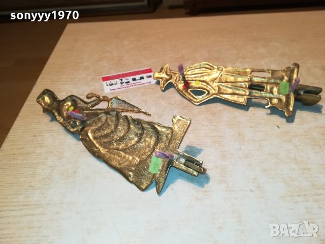 РЕТРО ЗАКАЧАЛКИ МЕД/МЕСИНГ ОТ ГЕРМАНИЯ 3009211936, снимка 2 - Антикварни и старинни предмети - 34308431