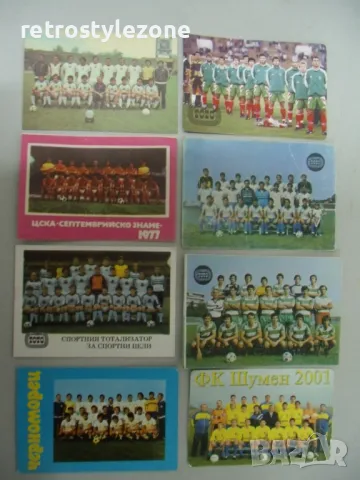 № 7859 лот - 8 броя стари календарчета   - футболни отбори , снимка 5 - Други ценни предмети - 48900332