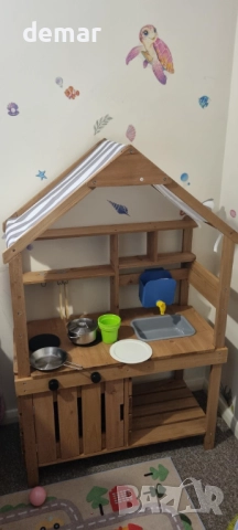 OOOK Детски кухненски комплект с навес, 3+ години, масивна ела, снимка 10 - Образователни игри - 52403381