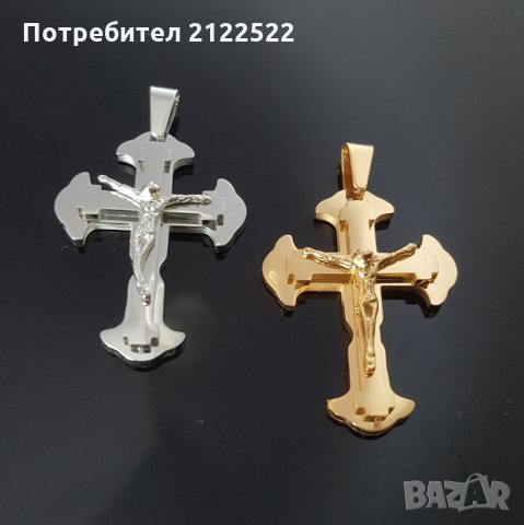 Кръст Разпятие от медицинска стомана, снимка 2 - Колиета, медальони, синджири - 30929942