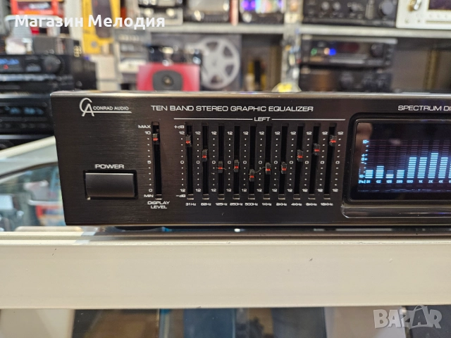 Еквалайзер Conrad Audio TE-980 В отлично техническо и визуално състояние. Стерео графичен еквалайзер, снимка 3 - Еквалайзери - 52810145