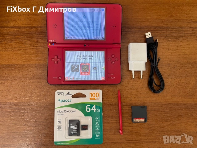 Nintendo DSi XL Mario Edition + R4 с 64гб и 300 игри