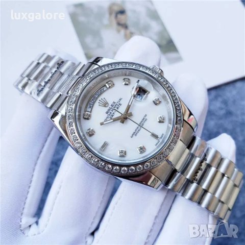 Унисекс часовник ROLEX Diamond Oyster Day-Date President с автоматичен механизъм, снимка 5 - Дамски - 40824115