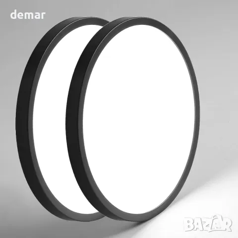 Mikeru Модерна таванна плафониера, 30 см, 28W 6500K, 2 броя